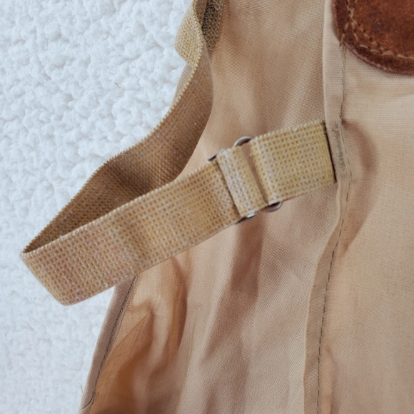 Bob Allen Hunting Vest Tan Mens L Leather Shoulder Panel Men’s L VTG - Picture 7 of 9